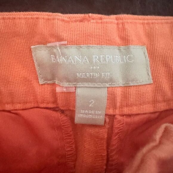 NWOT Banana Republic Martin Fit Mid Rise Cuffed Cotton Blend Shorts Orange Sz 2 - Picture 4 of 5